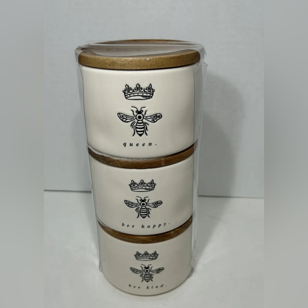NEW Rae Dunn Bee Cellar Stackers Set 🐝 - Picture 3 of 3